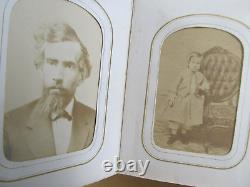 Rare NAMED Antique VICTORIAN CdeV Photo Album, Tintypes Women Children, 2/3 Full