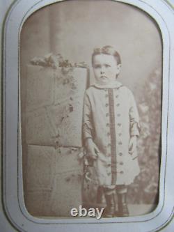 Rare NAMED Antique VICTORIAN CdeV Photo Album, Tintypes Women Children, 2/3 Full