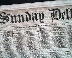 Rare NEW ORLEANS LA Louisiana Deep South CONFEDERATE Civil War 1861 Newspaper