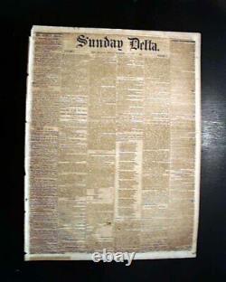 Rare NEW ORLEANS LA Louisiana Deep South CONFEDERATE Civil War 1861 Newspaper