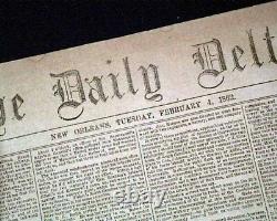 Rare NEW ORLEANS LA Louisiana Deep South CONFEDERATE Civil War 1862 Newspaper