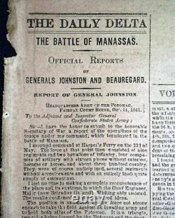 Rare NEW ORLEANS LA Louisiana Deep South CONFEDERATE Civil War 1862 Newspaper