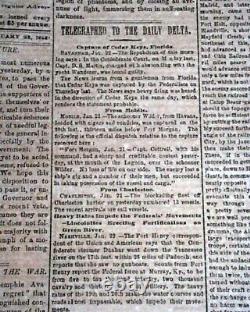 Rare NEW ORLEANS LA Louisiana Deep South CONFEDERATE Civil War 1862 Newspaper