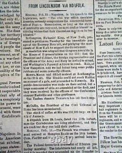 Rare NEW ORLEANS LA Louisiana Deep South CONFEDERATE Civil War 1862 Newspaper
