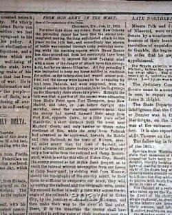 Rare NEW ORLEANS LA Louisiana Deep South CONFEDERATE Civil War 1862 Newspaper