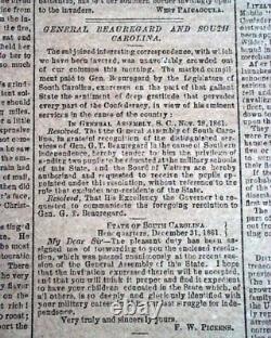 Rare NEW ORLEANS LA Louisiana Deep South CONFEDERATE Civil War 1862 Newspaper