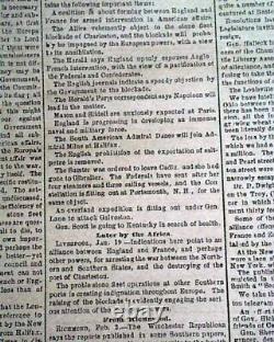 Rare NEW ORLEANS LA Louisiana Deep South CONFEDERATE Civil War 1862 Newspaper