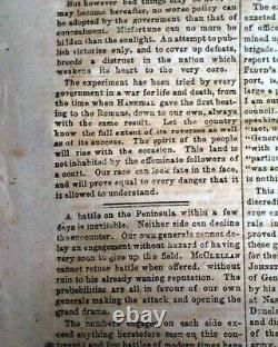 Rare New Civil War Confederate Ensign Engraving Richmond Virginia 1862 Newspaper