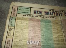Rare Original H. H, Lloyd & Co's Broadside New Military Colored Compendium Read