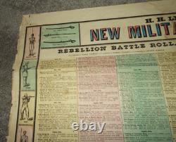 Rare Original H. H, Lloyd & Co's Broadside New Military Colored Compendium Read