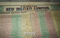 Rare Original H. H, Lloyd & Co's Broadside New Military Colored Compendium Read