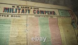Rare Original H. H, Lloyd & Co's Broadside New Military Colored Compendium Read