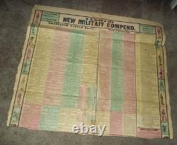 Rare Original H. H, Lloyd & Co's Broadside New Military Colored Compendium Read