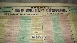 Rare Original H. H, Lloyd & Co's Broadside New Military Colored Compendium Read