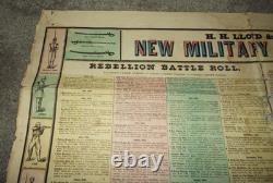 Rare Original H. H, Lloyd & Co's Broadside New Military Colored Compendium Read