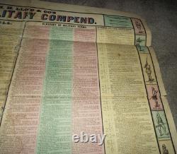 Rare Original H. H, Lloyd & Co's Broadside New Military Colored Compendium Read