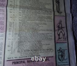 Rare Original H. H, Lloyd & Co's Broadside New Military Colored Compendium Read