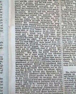 Rare Racist Pro White Supremacy with Abraham Lincoln Inauguration 1865 Newspaper