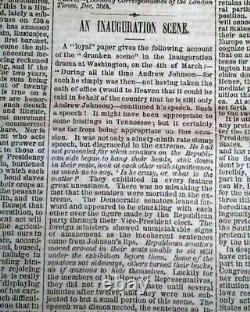 Rare Racist Pro White Supremacy with Abraham Lincoln Inauguration 1865 Newspaper