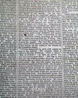 Rare Racist Pro White Supremacy with Abraham Lincoln Inauguration 1865 Newspaper