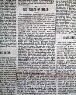 Rare Racist Pro White Supremacy with Abraham Lincoln Inauguration 1865 Newspaper
