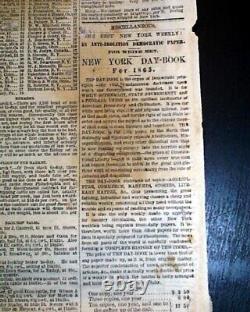 Rare Racist Pro White Supremacy with Abraham Lincoln Inauguration 1865 Newspaper