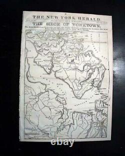 Rare SIEGE Battle OF YORKTOWN Virginia Full Page Civil War MAP 1862 Newspaper