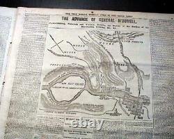 Rare SIEGE Battle OF YORKTOWN Virginia Full Page Civil War MAP 1862 Newspaper