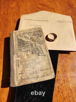 Rare-The Soldier's Hymn Book, Agnes Chapman Civil War Era WithGold B-Day Ring 1837