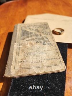 Rare-The Soldier's Hymn Book, Agnes Chapman Civil War Era WithGold B-Day Ring 1837