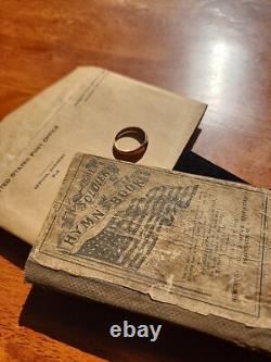 Rare-The Soldier's Hymn Book, Agnes Chapman Civil War Era WithGold B-Day Ring 1837