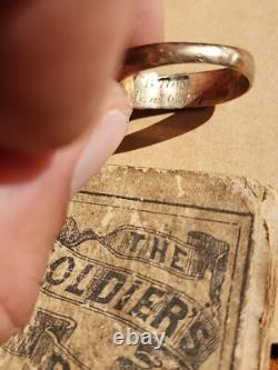 Rare-The Soldier's Hymn Book, Agnes Chapman Civil War Era WithGold B-Day Ring 1837