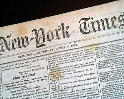 Robert E. Lee Quit Appomattox Courth House Signing EVE 1865 Civil War Newspaper