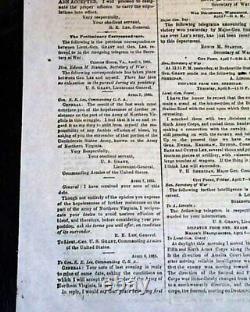 SURRENDER OF ROBERT E. LEE Appomattox Court House Sign 1865 Civil War Newspaper