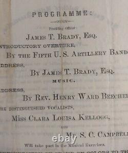 Scarce Civil War Ephemera 1863 New England Soldiers Relief Assoc. Concert Flyer