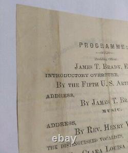 Scarce Civil War Ephemera 1863 New England Soldiers Relief Assoc. Concert Flyer