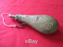 Scarce Original 1846 BATTY PEACE Brass Powder Flask (1 of 1000) Pre Civil War