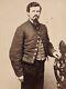 Sharp standing view Cdv of unidentified soldier in a shell jacket withElmira NY BM