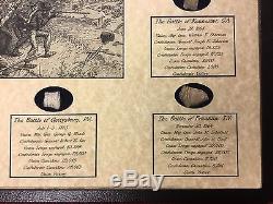 Shot Bullet Relics Collection from Major Civil War Battles in Case with COA