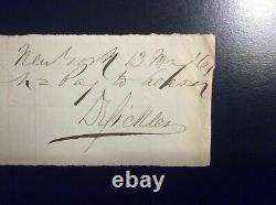 Signature Civil War General DANIEL SICKLES Gettysburg Peach OrchardWar Dated