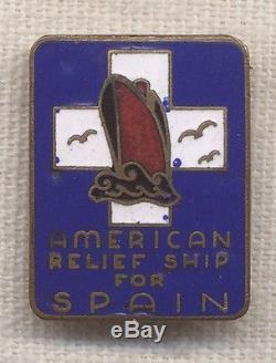 Spanish Civil War Donation Pin for American Relief Ship for Spain