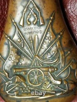 Super Rare 1851 Colt Patent NAVY Powder Flask Civil War Cased Set Powder Flask