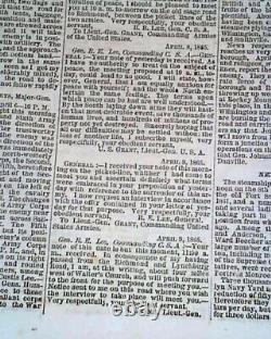 Surrender of Lee's Army at Appomattox Court House 1865 Civil War Ends Newspaper