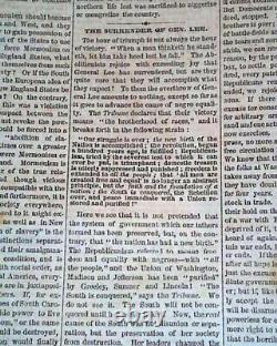 Surrender of Lee's Army at Appomattox Court House 1865 Civil War Ends Newspaper