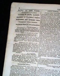 Surrender of Lee's Army at Appomattox Court House 1865 Civil War Ends Newspaper