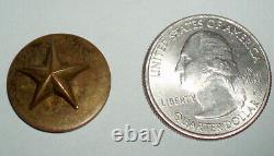 Texas CIVIL War Confederate Star Early 2 Pc Local Made Antique Uniform Button