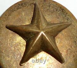 Texas CIVIL War Confederate Star Early 2 Pc Local Made Antique Uniform Button