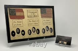 The Civil War Battles in Tennessee Bullets with Glass Topped Display Case & COA