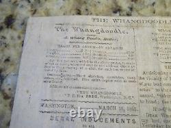 The Whangdoodle Vol 1 #1 Sutler Parody flyer d/l Washington March 15 1865