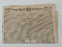 Three Civil War Prints and 1864 New York Tribune